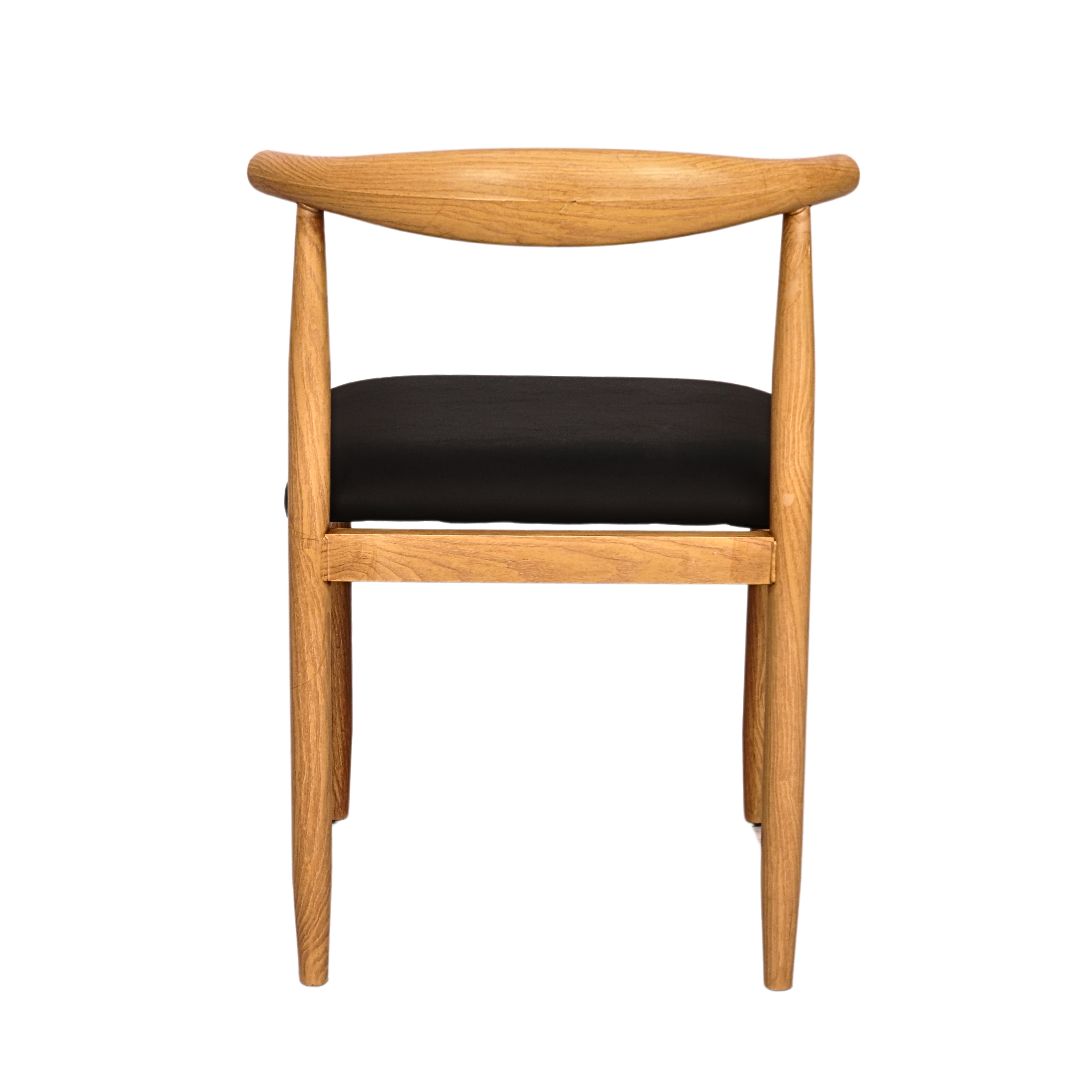 Wooden Grain Metal Chair in Natural Finish with Black Vinyl Seat (FT-WMC01) - best office chair in bangladesh,  executive chair for office, childs table and chair set, Gaming Chair, Digital Safety Locker, Bar Stool, leather boss chair, Restaurant Chair, Large Antique Wall Mirror -Furnitex Limited