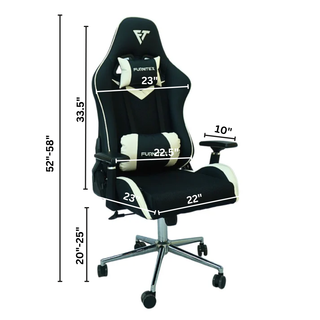 FURNITEX - Gaming Chair with 4D Armrest (FT-G2) White Mate