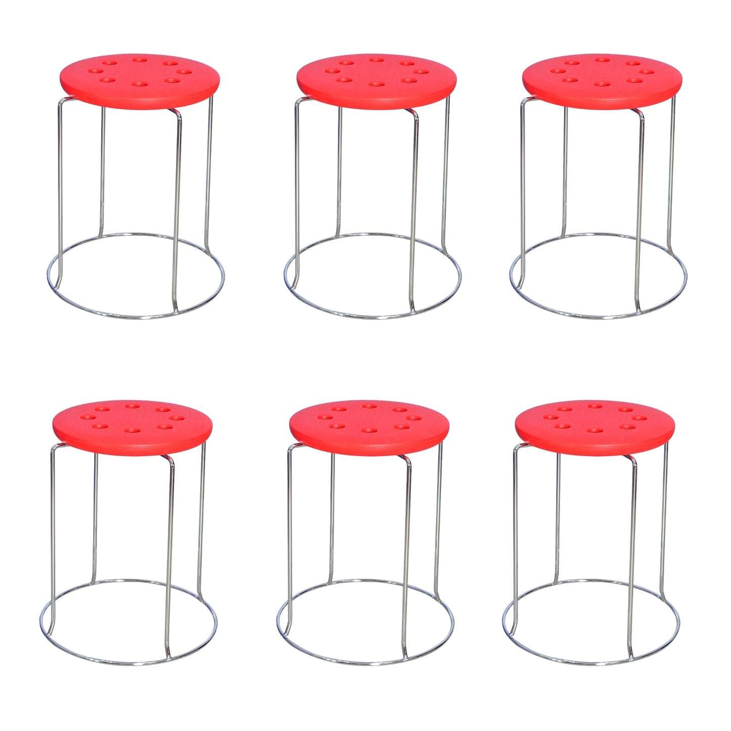 6 Combo Ring Stool (FT- S02) Red - best office chair in bangladesh,  executive chair for office, childs table and chair set, Gaming Chair, Digital Safety Locker, Bar Stool, leather boss chair, Restaurant Chair, Large Antique Wall Mirror -Furnitex Limited
