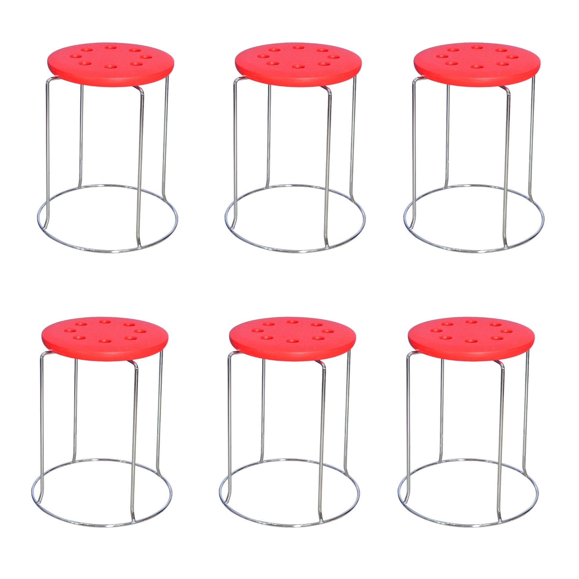 6 Combo Ring Stool (FT- S02) Red - best office chair in bangladesh,  executive chair for office, childs table and chair set, Gaming Chair, Digital Safety Locker, Bar Stool, leather boss chair, Restaurant Chair, Large Antique Wall Mirror -Furnitex Limited