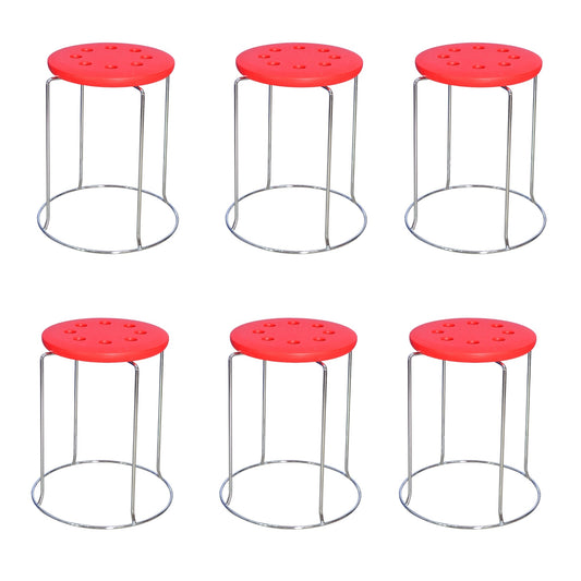 6 Combo Ring Stool (FT- S02) Red - best office chair in bangladesh,  executive chair for office, childs table and chair set, Gaming Chair, Digital Safety Locker, Bar Stool, leather boss chair, Restaurant Chair, Large Antique Wall Mirror -Furnitex Limited