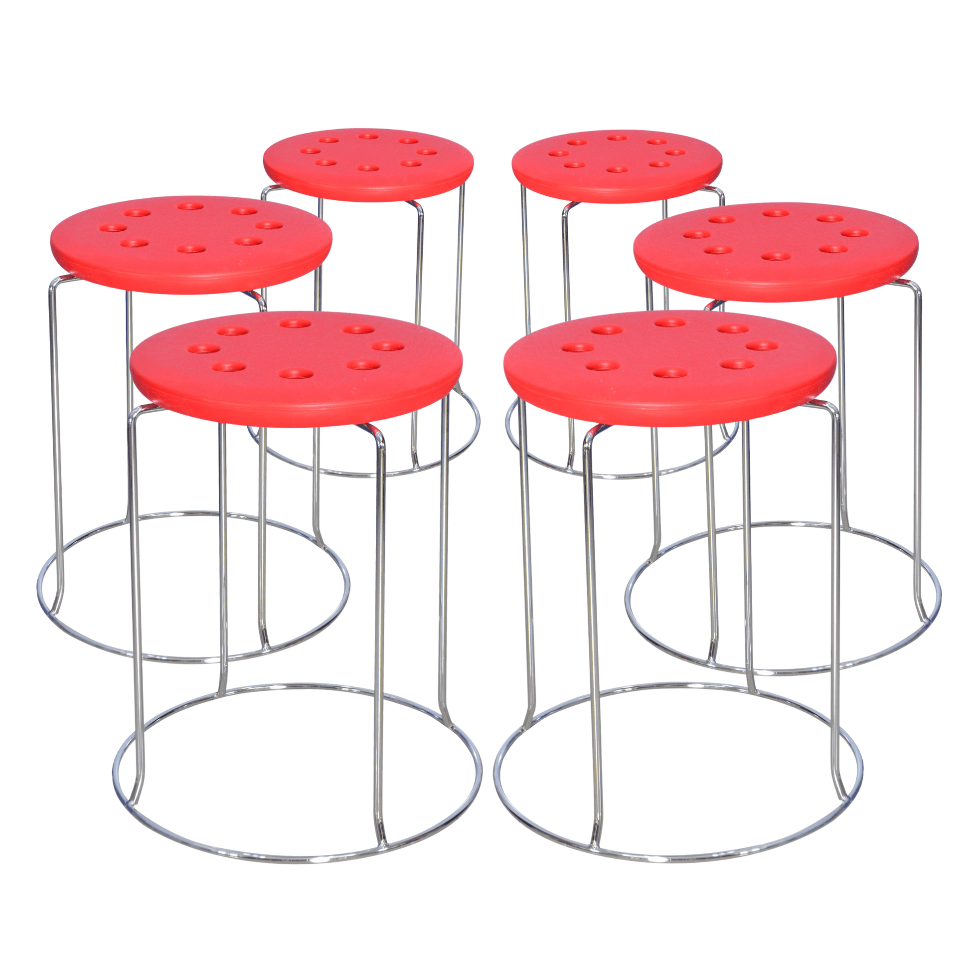 6 Combo Ring Stool (FT- S02) Red - best office chair in bangladesh,  executive chair for office, childs table and chair set, Gaming Chair, Digital Safety Locker, Bar Stool, leather boss chair, Restaurant Chair, Large Antique Wall Mirror -Furnitex Limited