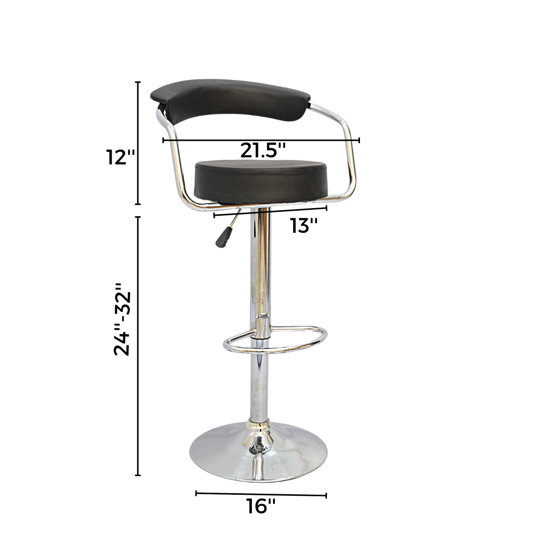 BAR STOOL (FT-BS319) Black - best office chair in bangladesh,  executive chair for office, childs table and chair set, Gaming Chair, Digital Safety Locker, Bar Stool, leather boss chair, Restaurant Chair, Large Antique Wall Mirror -Furnitex Limited