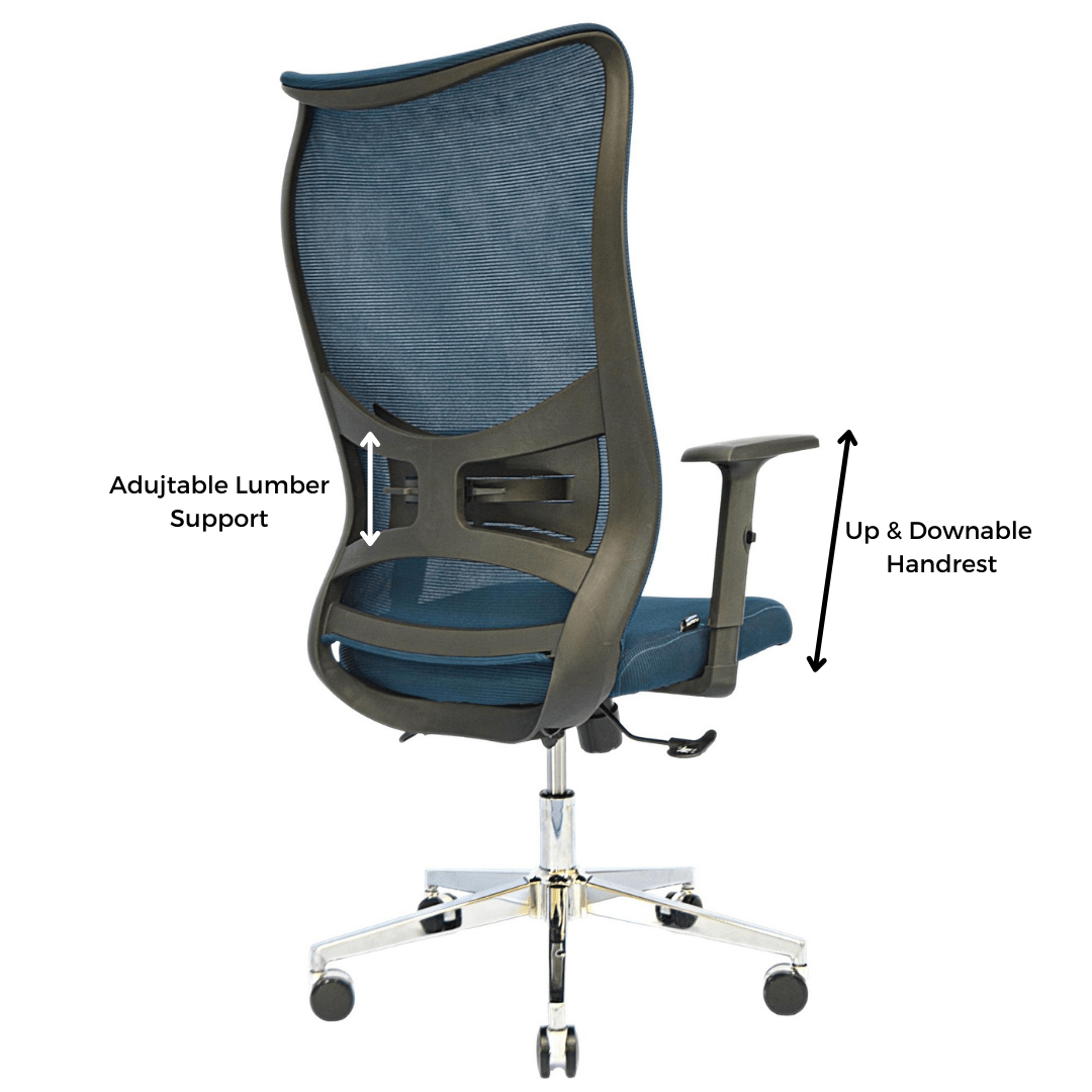 Executive Mesh Office Chair (FT-H987) Ocean Blue - best office chair in bangladesh,  executive chair for office, childs table and chair set, Gaming Chair, Digital Safety Locker, Bar Stool, leather boss chair, Restaurant Chair, Large Antique Wall Mirror -Furnitex Limited