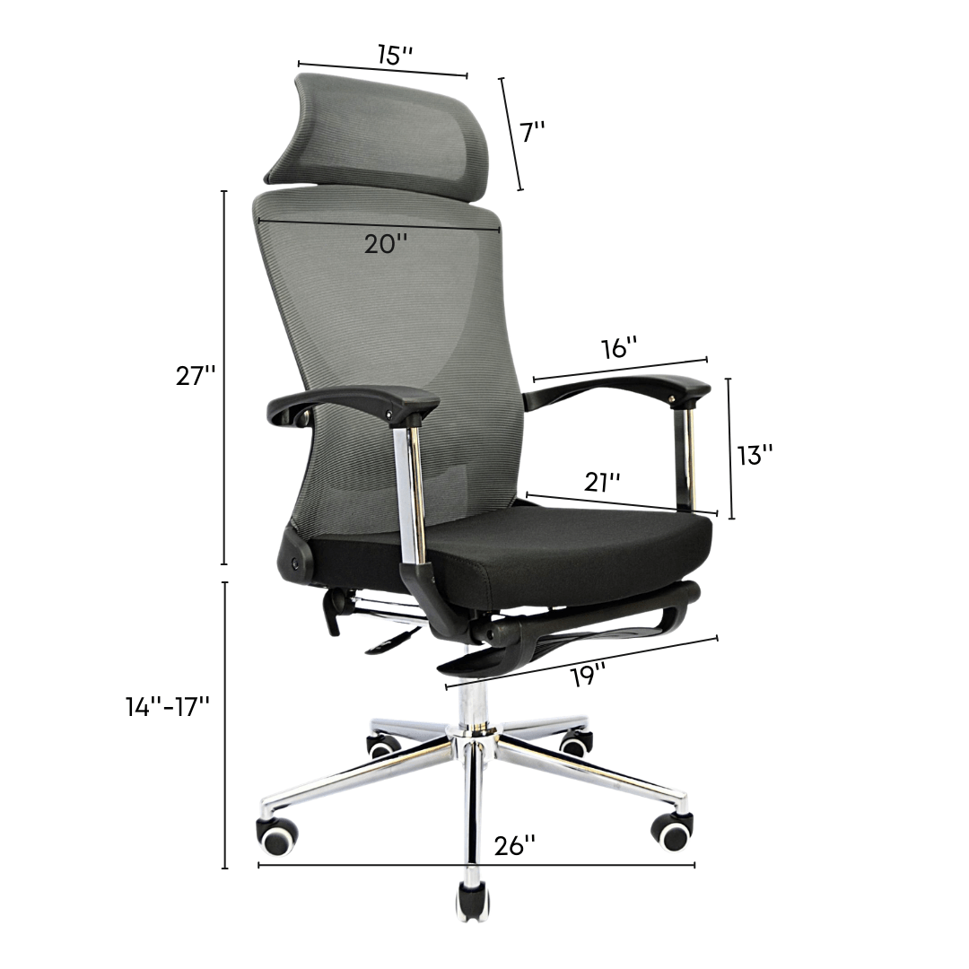 Executive Office Chair (FT-6067) Gray - best office chair in bangladesh,  executive chair for office, childs table and chair set, Gaming Chair, Digital Safety Locker, Bar Stool, leather boss chair, Restaurant Chair, Large Antique Wall Mirror -Furnitex Limited