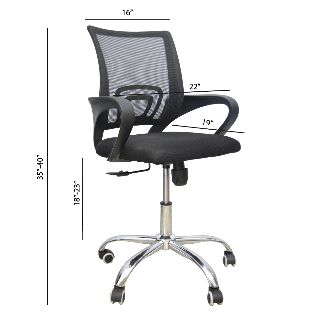 Hydraulic Chair (FT-H4006) Black - best office chair in bangladesh,  executive chair for office, childs table and chair set, Gaming Chair, Digital Safety Locker, Bar Stool, leather boss chair, Restaurant Chair, Large Antique Wall Mirror -Furnitex Limited