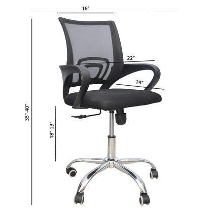 Hydraulic Chair (FT-H4006) Black - best office chair in bangladesh,  executive chair for office, childs table and chair set, Gaming Chair, Digital Safety Locker, Bar Stool, leather boss chair, Restaurant Chair, Large Antique Wall Mirror -Furnitex Limited