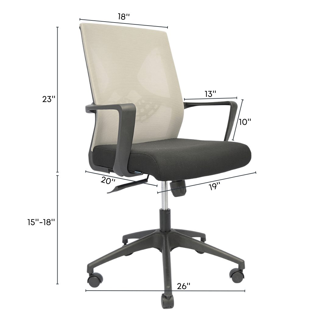 Hydraulic Chair (FT-H8047) Gray Black - best office chair in bangladesh,  executive chair for office, childs table and chair set, Gaming Chair, Digital Safety Locker, Bar Stool, leather boss chair, Restaurant Chair, Large Antique Wall Mirror -Furnitex Limited