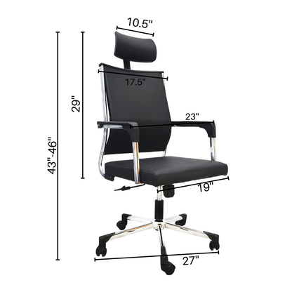 Hydraulic Office Chair (FT-H107) Black - best office chair in bangladesh,  executive chair for office, childs table and chair set, Gaming Chair, Digital Safety Locker, Bar Stool, leather boss chair, Restaurant Chair, Large Antique Wall Mirror -Furnitex Limited
