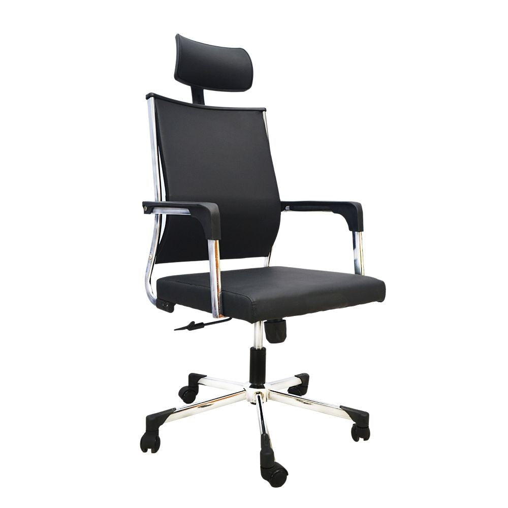 Hydraulic Office Chair (FT-H107) Black - best office chair in bangladesh,  executive chair for office, childs table and chair set, Gaming Chair, Digital Safety Locker, Bar Stool, leather boss chair, Restaurant Chair, Large Antique Wall Mirror -Furnitex Limited