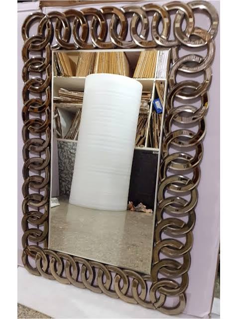 Large Golden Patterned Rectangular Diamond Cut Wall Mirror (Golden) - best office chair in bangladesh,  executive chair for office, childs table and chair set, Gaming Chair, Digital Safety Locker, Bar Stool, leather boss chair, Restaurant Chair, Large Antique Wall Mirror -Furnitex Limited
