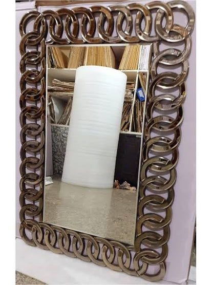 Large Golden Patterned Rectangular Diamond Cut Wall Mirror (Golden) - best office chair in bangladesh,  executive chair for office, childs table and chair set, Gaming Chair, Digital Safety Locker, Bar Stool, leather boss chair, Restaurant Chair, Large Antique Wall Mirror -Furnitex Limited