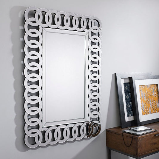 Large Golden Patterned Rectangular Diamond Cut Wall Mirror (Golden) - best office chair in bangladesh,  executive chair for office, childs table and chair set, Gaming Chair, Digital Safety Locker, Bar Stool, leather boss chair, Restaurant Chair, Large Antique Wall Mirror -Furnitex Limited