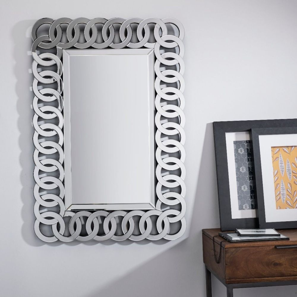 Large Golden Patterned Rectangular Diamond Cut Wall Mirror (Golden) - best office chair in bangladesh,  executive chair for office, childs table and chair set, Gaming Chair, Digital Safety Locker, Bar Stool, leather boss chair, Restaurant Chair, Large Antique Wall Mirror -Furnitex Limited