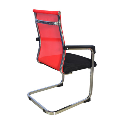 Office Visiting Chair (FT-V1113) Red - best office chair in bangladesh,  executive chair for office, childs table and chair set, Gaming Chair, Digital Safety Locker, Bar Stool, leather boss chair, Restaurant Chair, Large Antique Wall Mirror -Furnitex Limited