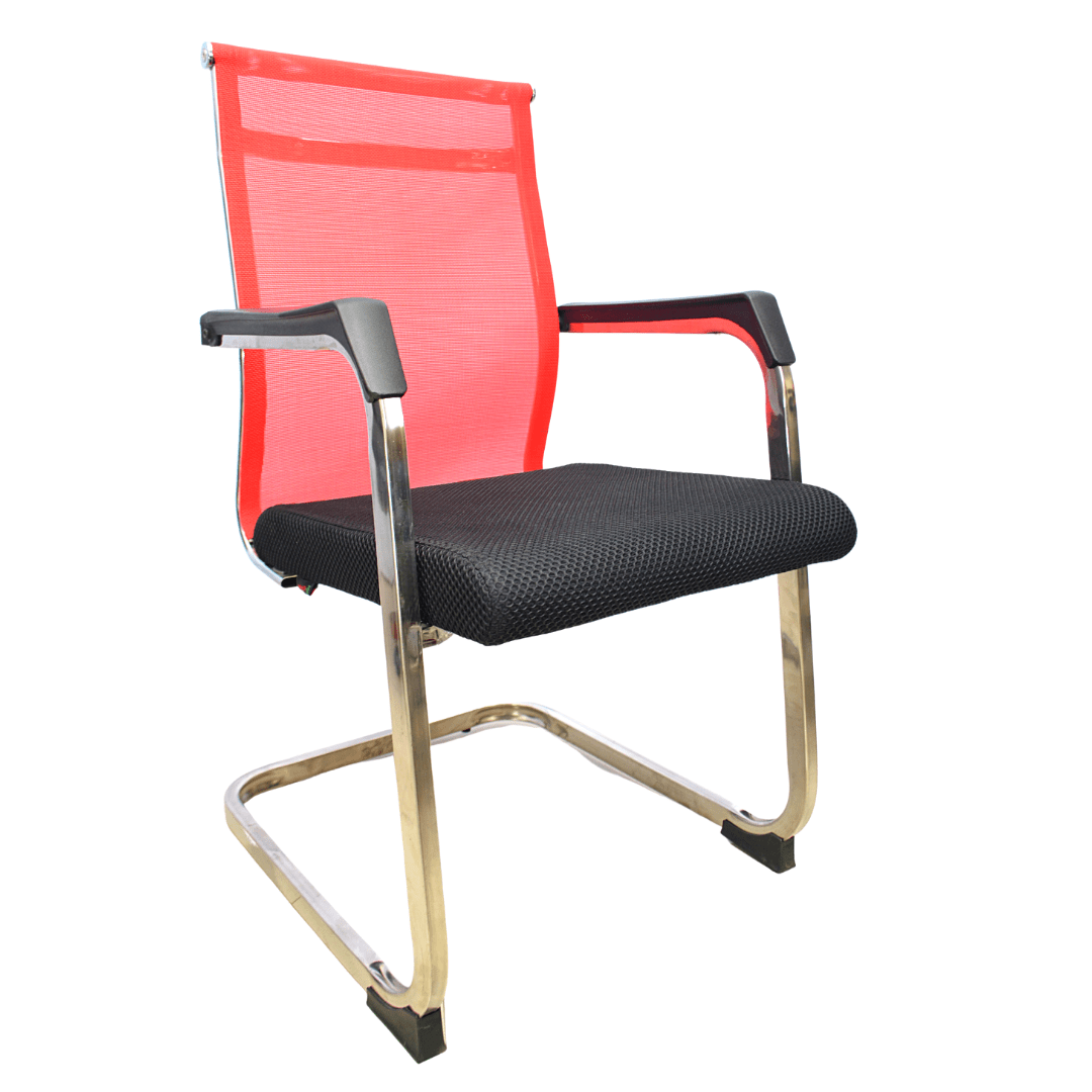 Office Visiting Chair (FT-V1113) Red - best office chair in bangladesh,  executive chair for office, childs table and chair set, Gaming Chair, Digital Safety Locker, Bar Stool, leather boss chair, Restaurant Chair, Large Antique Wall Mirror -Furnitex Limited
