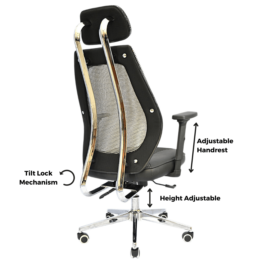 Revolving Office Chair (FT-HB860) Black - best office chair in bangladesh,  executive chair for office, childs table and chair set, Gaming Chair, Digital Safety Locker, Bar Stool, leather boss chair, Restaurant Chair, Large Antique Wall Mirror -Furnitex Limited