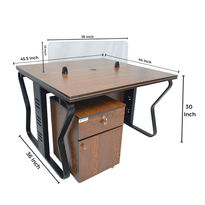 Workstation Office Table for 2 Person with Front Table(FT-003) Black - best office chair in bangladesh,  executive chair for office, childs table and chair set, Gaming Chair, Digital Safety Locker, Bar Stool, leather boss chair, Restaurant Chair, Large Antique Wall Mirror -Furnitex Limited