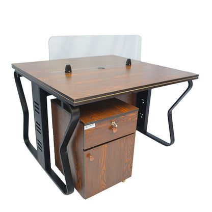 Workstation Office Table for 2 Person with Front Table(FT-003) Black - best office chair in bangladesh,  executive chair for office, childs table and chair set, Gaming Chair, Digital Safety Locker, Bar Stool, leather boss chair, Restaurant Chair, Large Antique Wall Mirror -Furnitex Limited